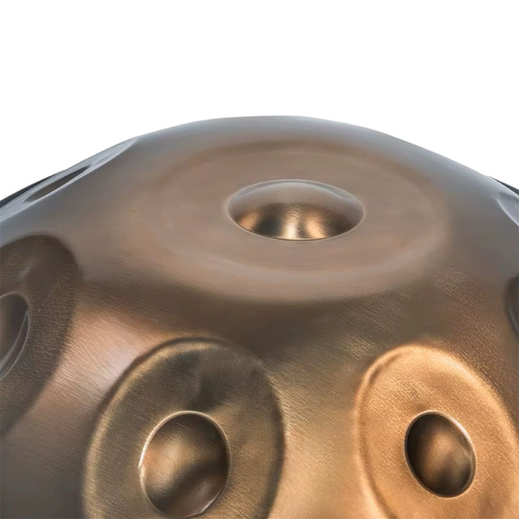 Handpan Aura Sacrée posé sur un tapis de yoga