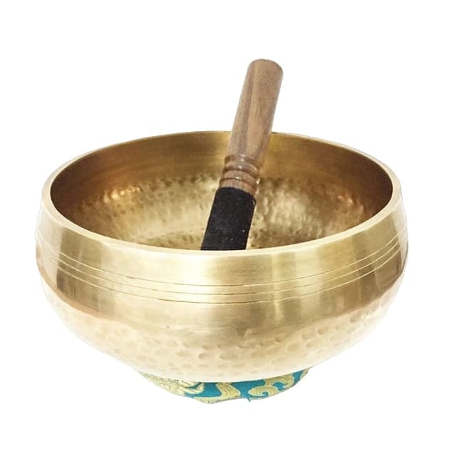 Bol tibétain 7 métaux de 20 cm martelé main, vu de dessus