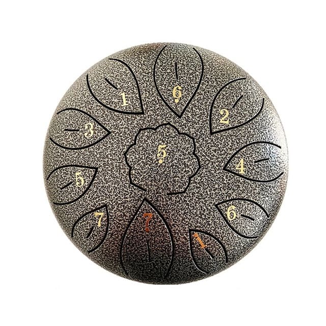 Tongue drum enfant 8 notes vu de dessus, format compact