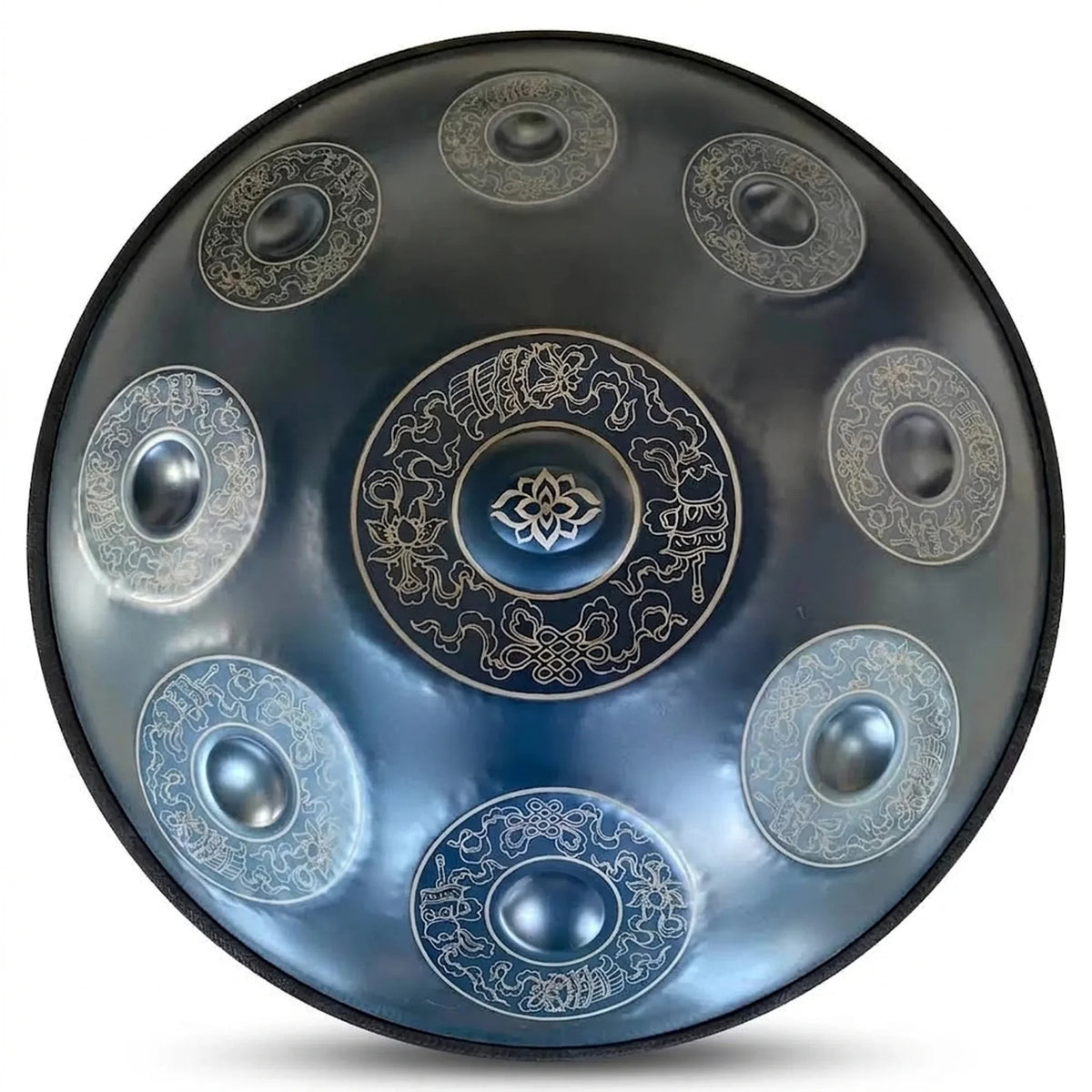 Handpan ré mineur kurd 10 notes vu de dessus